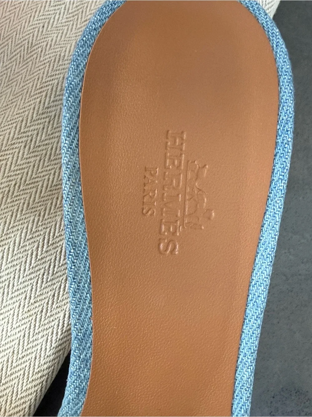 Hermes Denim Fringe Oasis Sandals Limited Edition NIB size 38 European